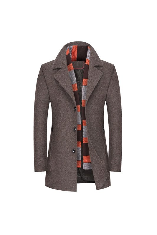 Abel Classical Chocolate Notced Lapel Winter Coat