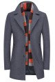 Abel Formal Dark Gray Notched Lapel Winter Coat