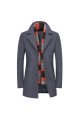 Abel Formal Dark Gray Notched Lapel Winter Coat