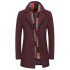 Abel Special Burgundy Notched Lapel Winter Coat