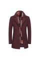 Abel Special Burgundy Notched Lapel Winter Coat