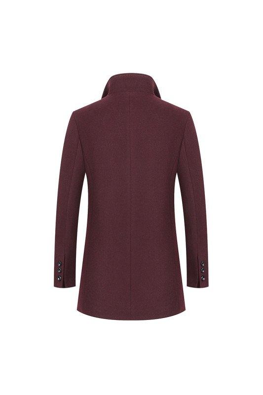 Abel Special Burgundy Notched Lapel Winter Coat