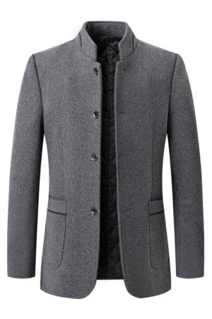 Abel Formal Gray Stand Collar Winter Coat