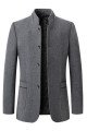 Abel Formal Gray Stand Collar Winter Coat