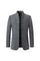 Abel Formal Gray Stand Collar Winter Coat