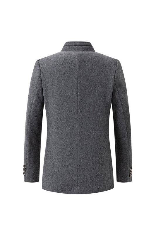 Abel Formal Gray Stand Collar Winter Coat