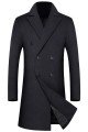 Abner Black Peaked Lapel Double Breasted New Arrival Winter Coat