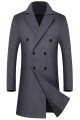 Abner Dark Gray Double Breasted Peaked Lapel Winter Coat