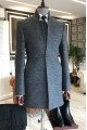 Abdul Simple Dark Gray Stand Collar Winter Coat