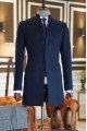 Adair Classical Dark Navy Stand Collar Winter Coat