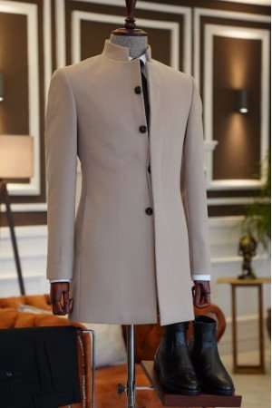 Addison Dusty Pink Stand Collar Slim Fit Winter Coat Addison Dusty Pink Stand Collar Slim Fit Winter Coat