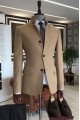Adonis Bespoke Light Brown Stand Collar Winter Coat