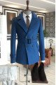 Aidan Fashion Dark Blue Notched Lapel Winter Coat
