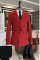 Alan Stylish Red Notched Lapel Winter Coat