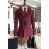 Albert Chic Burgundy Notched Lapel Winter Coat