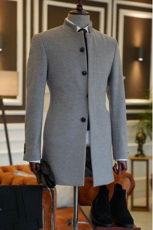 Alexander New Arrival Gray Stand Collar Winter Coat Alexander New Arrival Gray Stand Collar Winter Coat