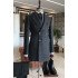 Alfred Glamorous Black Peaked Lapel Winter Coat