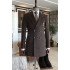 Algernon Handsome Dark Brown Peaked Lapel Winter Coat