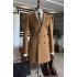 Allen fancy camel peaked lapel winter coat