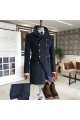 Alvis Bespoke Black Double Breasted Stand Collar Winter Coat