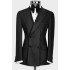 Mason Black Double Breasted Fashion Peaked Lapel Best Fitted Wedding Suits