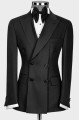 Mason Black Double Breasted Fashion Peaked Lapel Best Fitted Wedding Suits