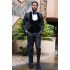 Evan Dark Gray Three Pieces Slim Fit Stylish Wedding Suits with Black Velvet Lapel
