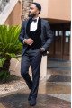 Evan Dark Gray Three Pieces Slim Fit Stylish Wedding Suits with Black Velvet Lapel