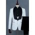 Kevin Fashion White Jacquard Three Pieces Close Fitting Wedding Suits For Groom