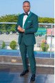 Jose Dark Green Two Pieces Shawl Lapel Bespoke Wedding Suit for Groom
