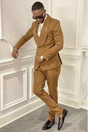 Lucas Newest Double Breasted Chic Shawl Lapel Bespoke Wedding Men Suits