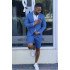 Zachary Summer Blue Two Pieces Fashion Men Suit with Short Pants