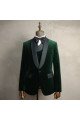 Gabriel New Arrival Dark Green Three Pieces Velvet Wedding Suits for Men