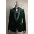 Gabriel New Arrival Dark Green Three Pieces Velvet Wedding Suits for Men