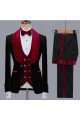 Jonathan Modern Black Jacquard Shawl Lapel Wedding Groom Suits