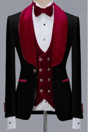 Jonathan Modern Black Jacquard Shawl Lapel Wedding Groom Suits Jonathan Modern Black Jacquard Shawl Lapel Wedding Groom Suits