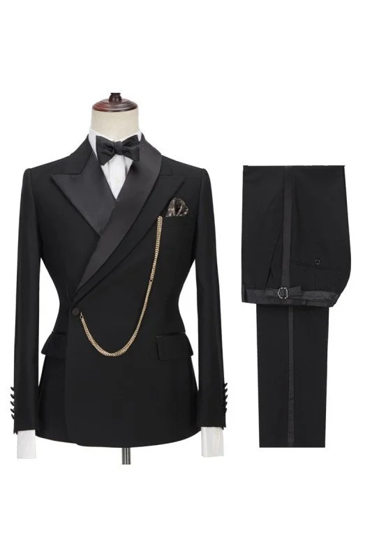 Dark Brown Close Fitting Peaked Lapel Prom Suit for Men main image 1