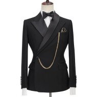 Damon Black Peaked Lapel Chic Close Fitting Prom Men Suits Damon Black Peaked Lapel Chic Close Fitting Prom Men Suits