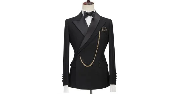Dark Green Peaked Lapel Prom  Men Suits with Adjustable Buckle