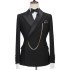 Damon Black Peaked Lapel Chic Close Fitting Prom Men Suits