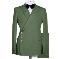 Jacob Oliver Green Peaked Lapel Bespoke Fashion Men Suits for Prom