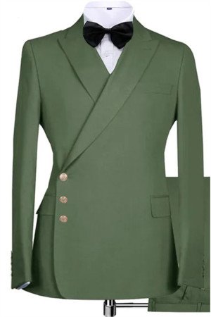 Jacob Oliver Green Peaked Lapel Bespoke Fashion Men Suits for Prom Jacob Oliver Green Peaked Lapel Bespoke Fashion Men Suits for Prom
