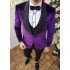 New Arrival Purple Black Shawl Lapel Velvet Smoking Wedding TuxedAOS