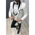 White Three-Pieces Bespoke ClAOSe Fitting Wedding TuxedAOS with Black Lapel