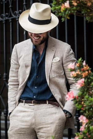Summer Two-Pieces Linen Beach Men Suits | Chic Wedding Casual Groom Tuxedo Summer Two-Pieces Linen Beach Men Suits | Chic Wedding Casual Groom Tuxedo