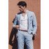Chic Casual Sky Blue Summer Men Suits | Two-Pieces Linen Beach Wedding Suits
