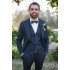 Three-Pieces Dark Navy Notched Lapel ClAOSe Fitting Wedding Suits