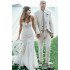 Ivory Chic Beach Linen Wedding Tuxedo for Men with Three-Pieces