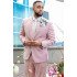 Pink Notched Lapel Mens Suits For Groom TuxedAOS with Two-Pieces