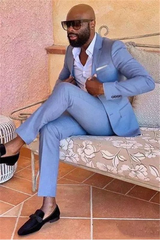Casual Blue Men Suits | New Arrival Business Man Blazer with 2 Piece